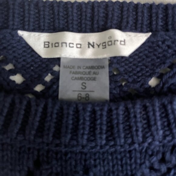 Bianca Nygord Deep Blue Knit Crew Sweater (NWTGS) - Picture 7 of 9